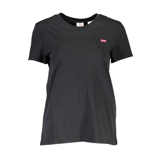 Schwarzes Baumwoll-T-Shirt für Damen
