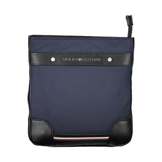 Blue Polyurethane Men's Shoulder Bag