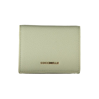 Bolso de mano de cuero beige para mujer