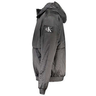 Chaqueta negra de poliéster para hombre