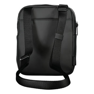 Elegante schwarze Umhängetasche aus recyceltem Polyester