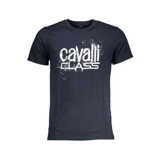 Blaues Baumwoll-Herren-T-Shirt