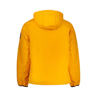 Orangefarbene Herrenjacke aus recyceltem Polyester