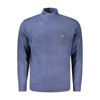 Blauer Polyamid-Herrenpullover