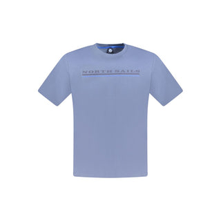 Blaues Baumwoll-Herren-T-Shirt