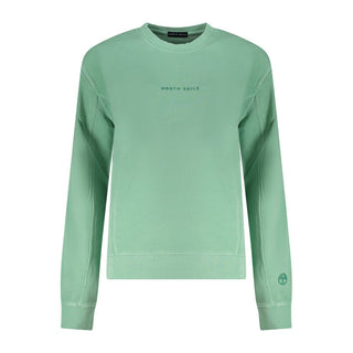 Sudadera verde de algodón para mujer