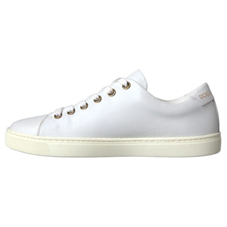 Weiße Leder Gold Rote Herz Sneaker Schuhe