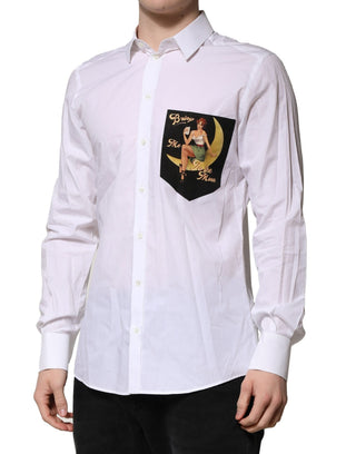 White Cotton MARTINI Long Sleeve Formal Shirt