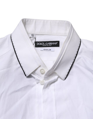 White Cotton GOLD Long Sleeves Formal Shirt