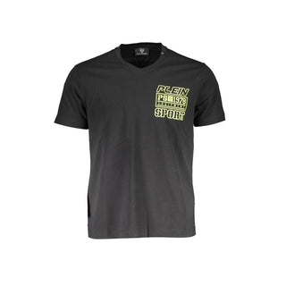 Camiseta de algodón negra para hombre