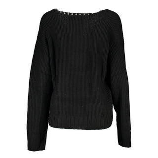 Suéter negro de tejido para mujer