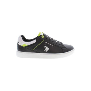 Black Polyester Men's Sneaker