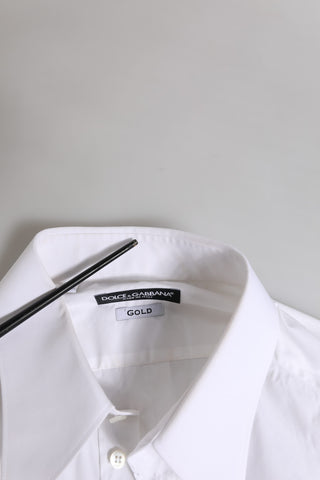 White GOLD Long Sleeve Dress Men Formal Shirt