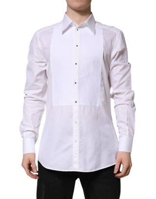 Camisa formal de manga larga de algodón GOLD blanca  