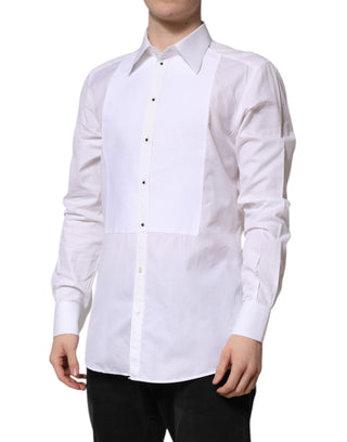 Camisa formal de manga larga de algodón GOLD blanca  