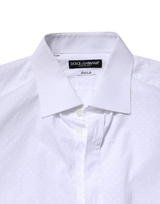 White GOLD Cotton Long Sleeves Formal Shirt