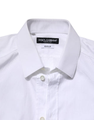 White GOLD Cotton Long Sleeve Men Formal Shirt