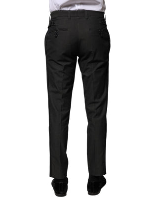 Pantalones formales grises de algodón con estampado  
