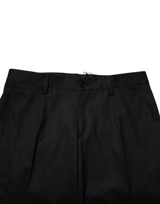 Pantalones formales de vestir de lana negra  