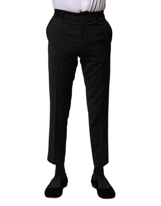 Pantalones cortos formales de lana negra para hombre  