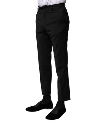 Pantalones cortos formales de lana negra para hombre  