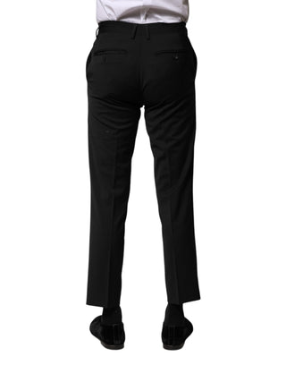 Pantalones cortos formales de lana negra para hombre  