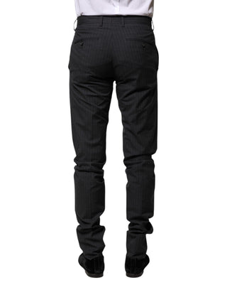 Pantalones formales de algodón gris con rayas  
