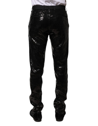 Schwarze Hose mit Paillettenbesatz