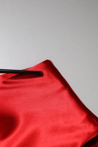 Rotes ärmelloses Etui-Midikleid aus Acetat