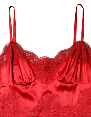 Vestido largo maxi sin mangas de seda roja