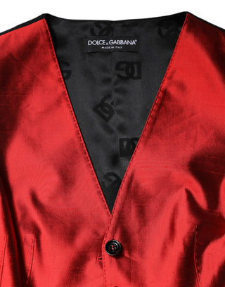 Top chaleco sin mangas con botones rojo y negro