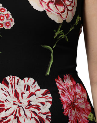 Black Floral Print Sleeveless Tank Blouse Top