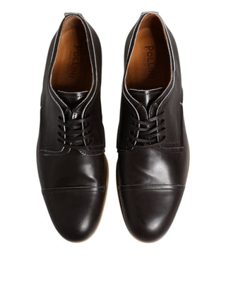 Dunkelbraune Derby-Schnürschuhe aus Leder
