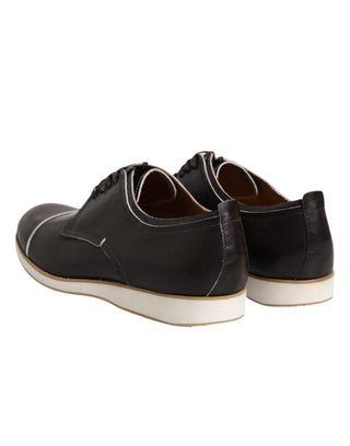 Dunkelbraune Derby-Schnürschuhe aus Leder