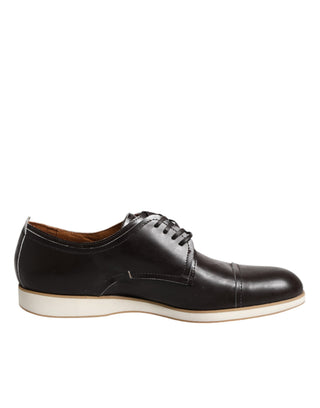 Dunkelbraune Derby-Schnürschuhe aus Leder