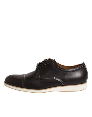Dunkelbraune Derby-Schnürschuhe aus Leder