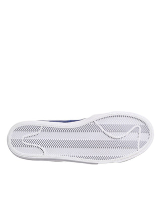 White Blue Lace Up Low Top Drop-Type PRM Sneakers Shoes