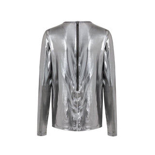 Camiseta de manga larga de viscosa gris