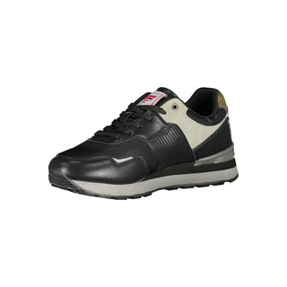 Schwarzer Polyurethan-Herren-Sneaker