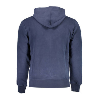 Sudadera azul con capucha de algodón para hombre