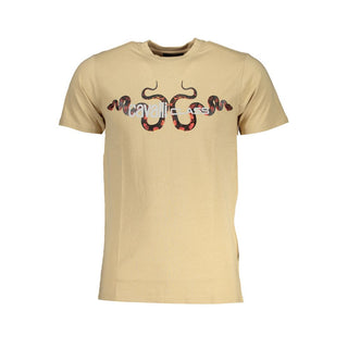 Camiseta de algodón beige para hombre