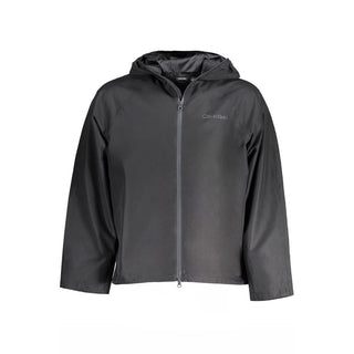 Chaqueta negra de poliéster para hombre
