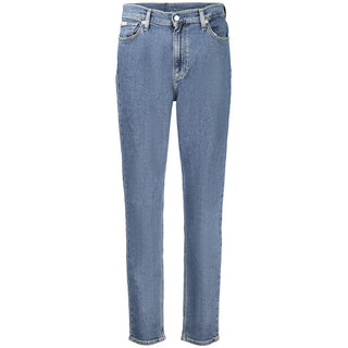 Jeans azules de algodón para mujer estilo mom