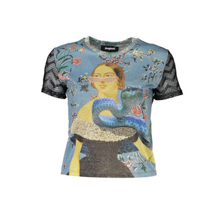 Camiseta de mujer de poliéster azul