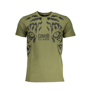 Camiseta verde de algodón para hombre