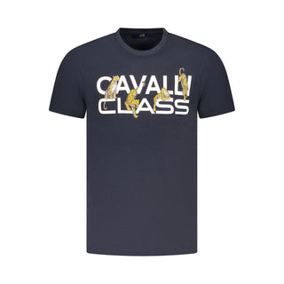 Blue Cotton Men T-Shirt