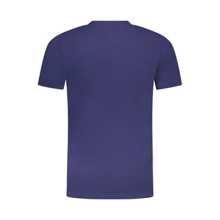 Blaues Baumwoll-Herren-T-Shirt