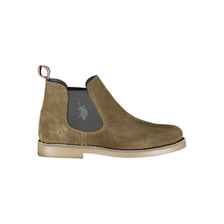 Grüne Polyester-Stiefeletten