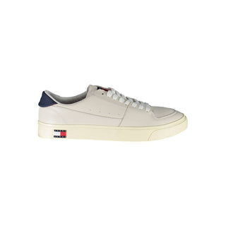 Zapatilla para hombre de cuero blanco