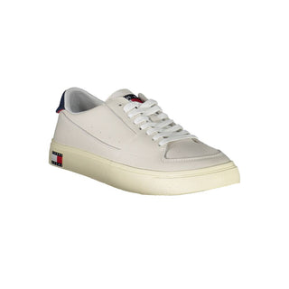 Zapatilla para hombre de cuero blanco